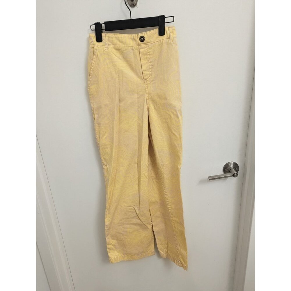 Yellow & Pink Wave Tye-dye Palazzo Pants XS Wild Fable